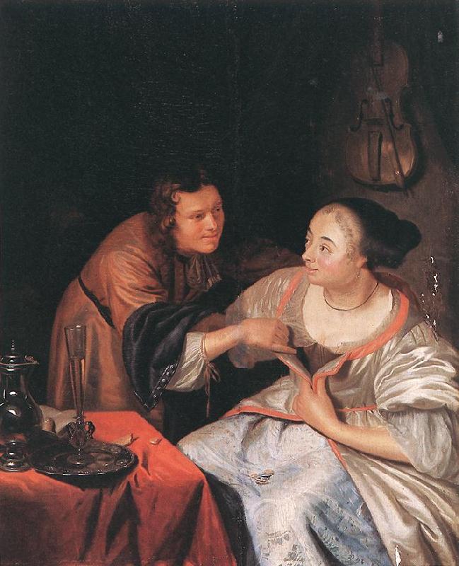 MIERIS, Frans van, the Elder Carousing Couple sg France oil painting art